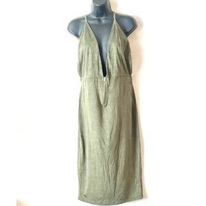 Fashion Nova Women's Green Spaghetti Strap Dress with Zipper Size XL